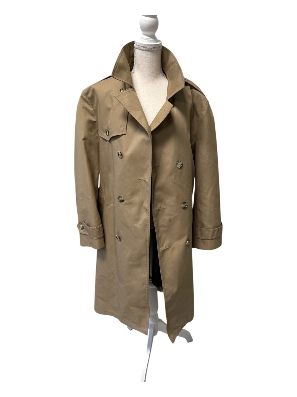 🧥 Botany 500 Weather Toppers Trench Coat – 42R – Lined – Classic Tan 🧥